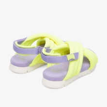 Camper Oruga Sandals Neon Yellow / Light Purple - Kids Singapore UHNFKW-026